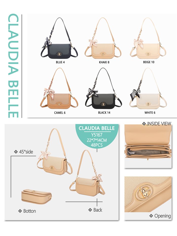 Bolso baguette textura con pañuelo