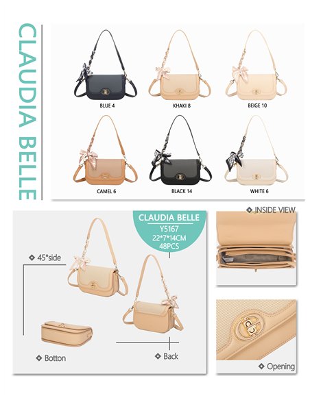 Bolso baguette textura con pañuelo