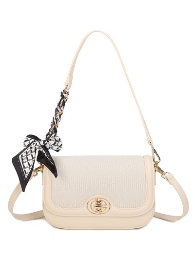 Bolso baguette textura con pañuelo