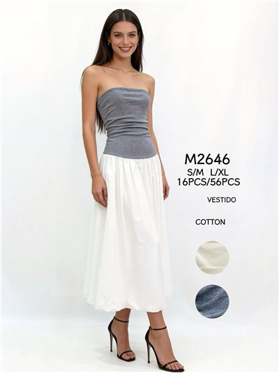 Vestido midi palabra de honor 2