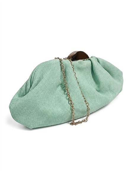 Bolso de fiesta fruncido con cierre metálico