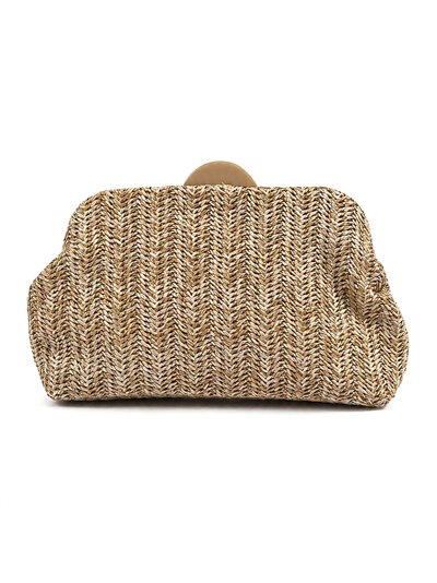 Cartera de fiesta de rafia trenzada