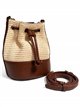 Bolso de fiesta bombonera de rafia con base polipiel metalizada