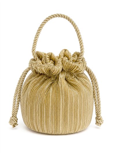 Bolso de fiesta bombonera plisada con asa de cordón