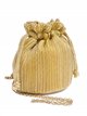 Bolso de fiesta bombonera plisada con asa de cordón