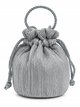 Bolso de fiesta bombonera plisada con asa de cordón