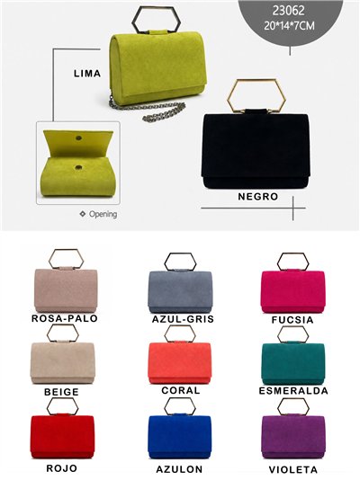 Cartera de fiesta efecto ante con asa geométrica 2