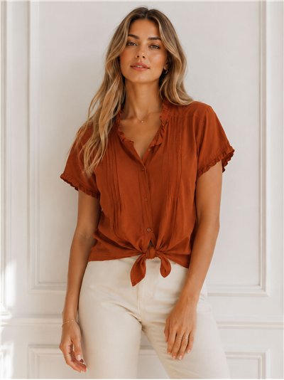 Geknotete Bluse mit Abnähern