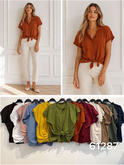 Geknotete Bluse mit Abnähern 2