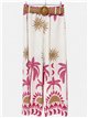 Pantaloni palazzo con stampa tropicale e cintura