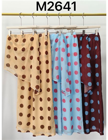 Conjunto lunares top palabra de honor y pantalón