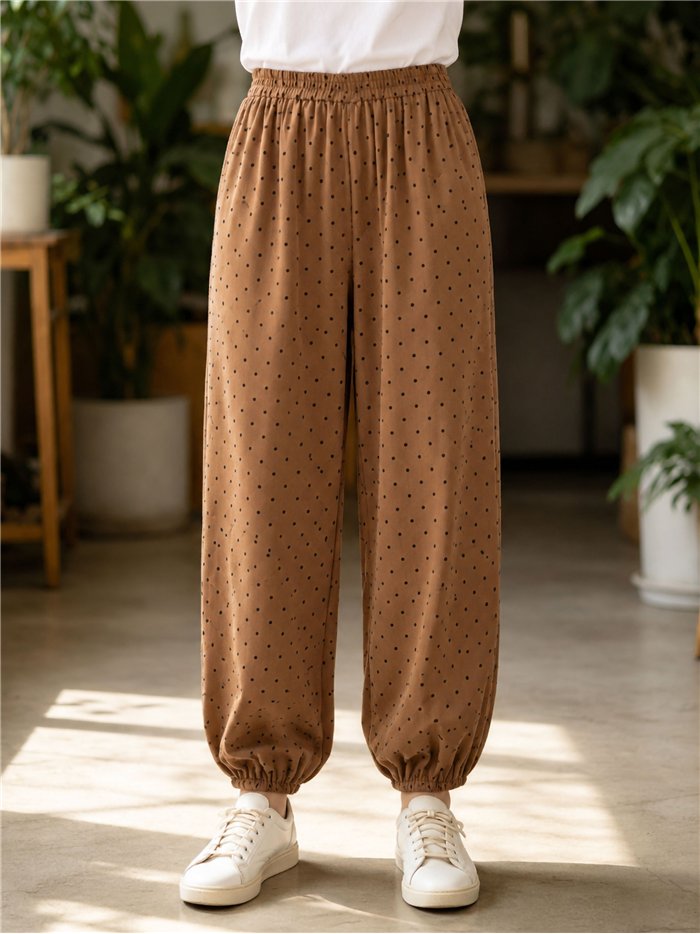 Pantalón bombacho lunares