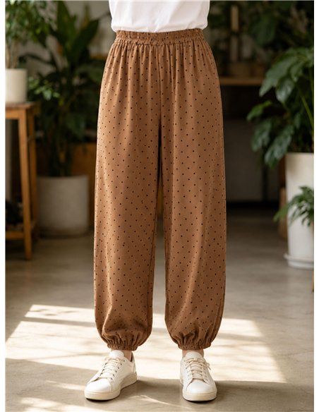 Pantalón bombacho lunares
