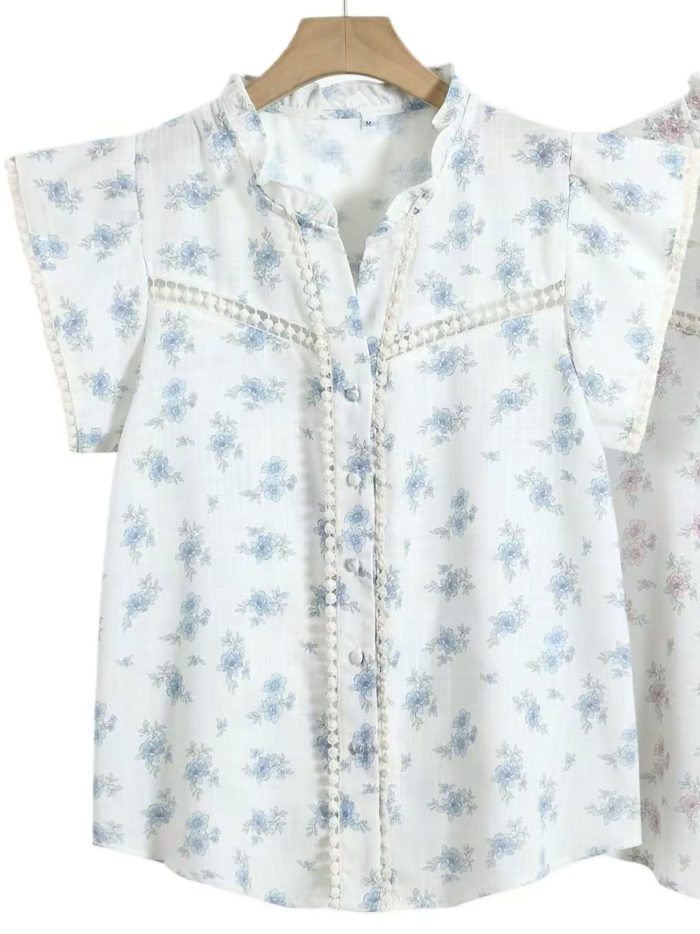 Blusa floral puntillas