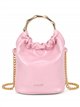 geraffte Beuteltasche mit Metallgriff