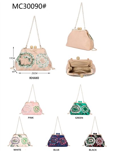 Bolso de fiesta bordado floral con lentejuelas 2