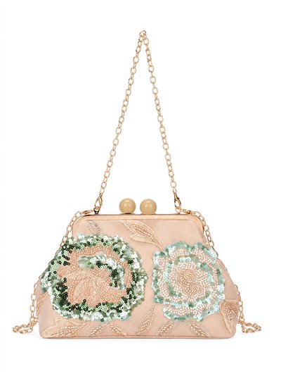 Bolso de fiesta bordado floral con lentejuelas