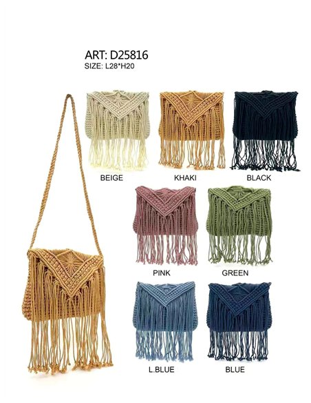 Bolso macramé con flecos