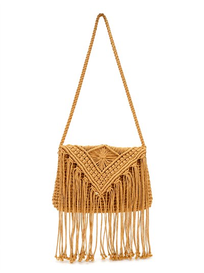 Bolso macramé con flecos