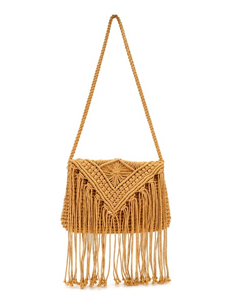Bolso macramé con flecos