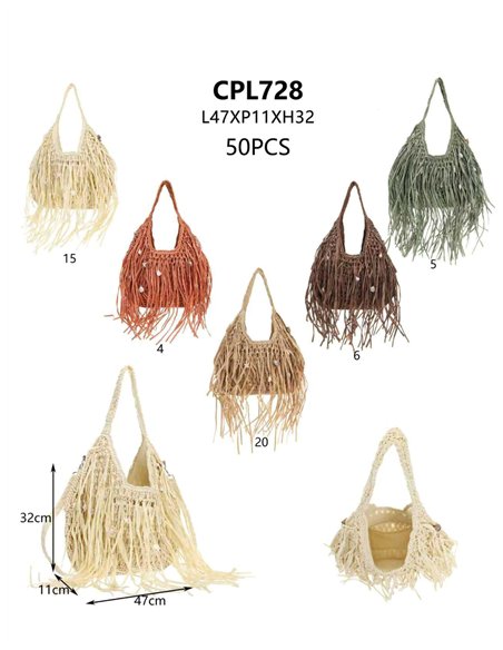 gehäkelte Hobo-Tasche mit Fransen