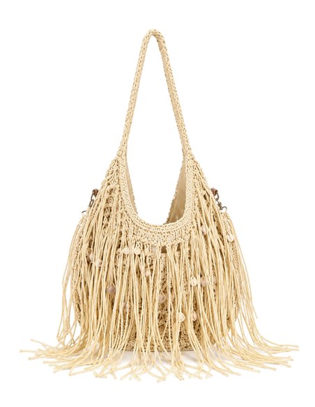 gehäkelte Hobo-Tasche mit Fransen