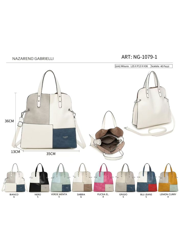 Bolso shopper grande bicolor