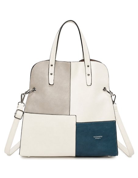 Bolso shopper grande bicolor