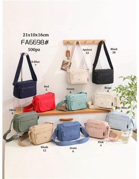 Bandolera compacta multi bolsillo nylon