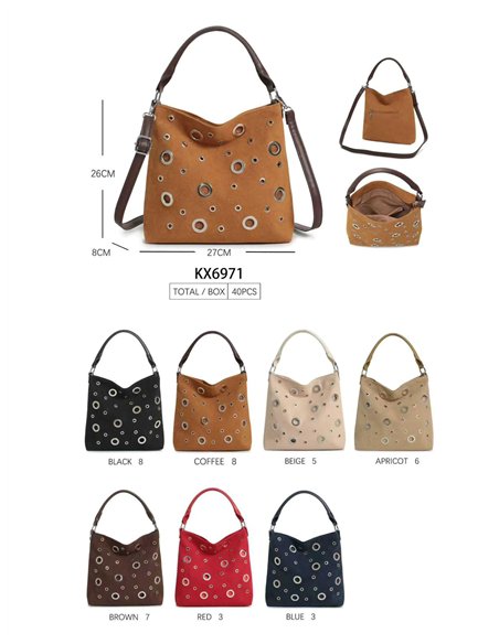 Bolso hobo con ojales metálicos