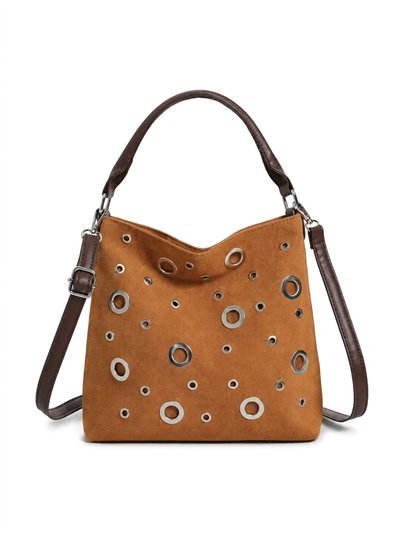 Bolso hobo con ojales metálicos