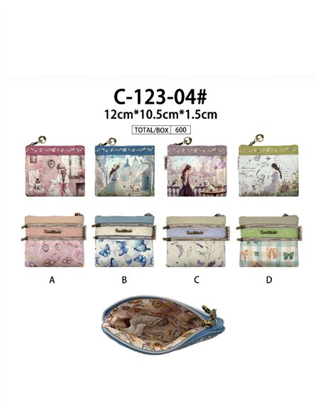 Monedero plano Sweet Candy de doble cremallera