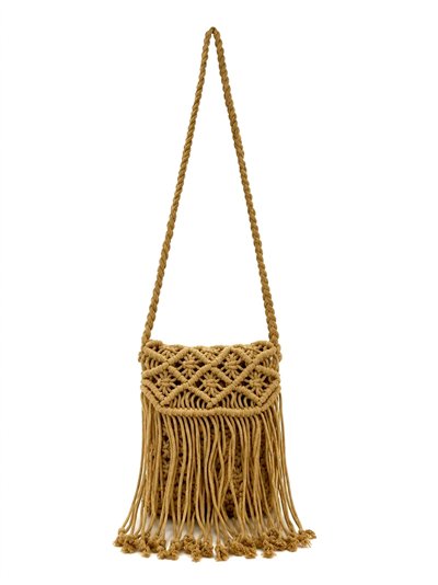 Bolso bandolera mini macramé con flecos