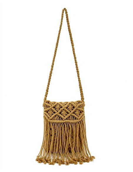 Bolso bandolera mini macramé con flecos