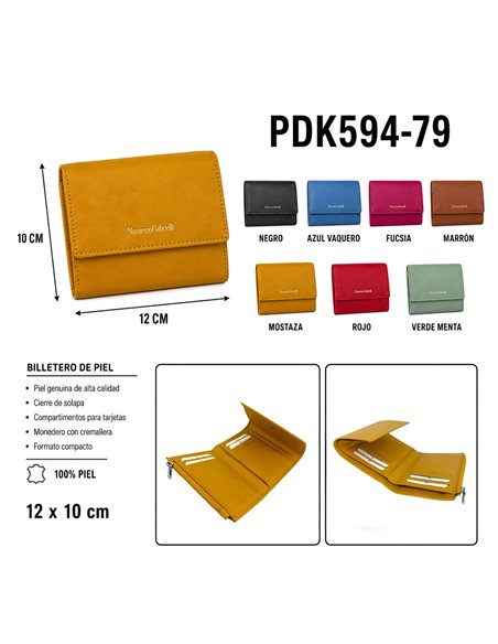 Cartera de piel Nazareno Gabrielli con solapa
