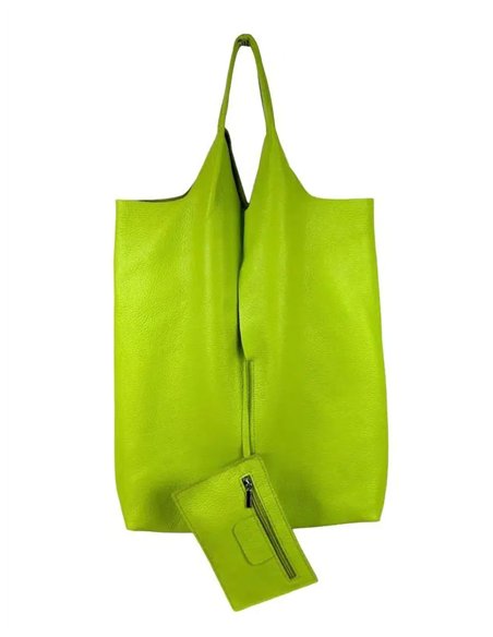 Bolso shopper de piel con monedero