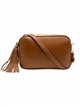 Bolso bandolera de piel con borlas