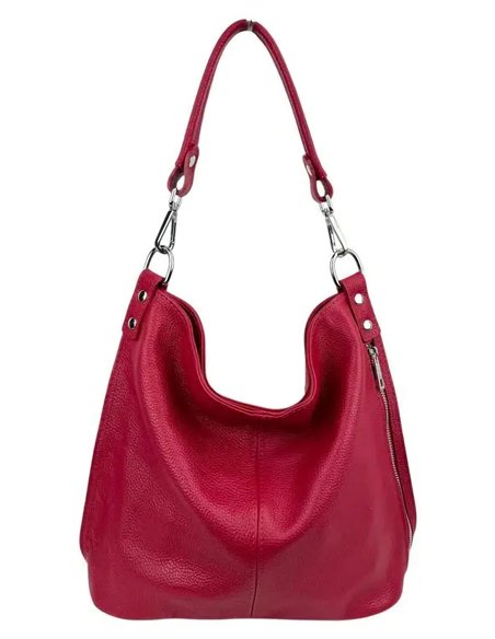 Bolso hobo de piel con bolsillo frontal