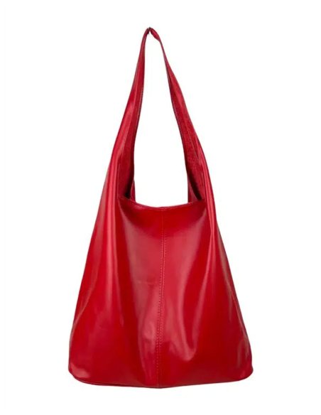Bolso de hombro amplio de piel con cremallera