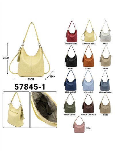 Bolso de hombro de piel con borlas 2
