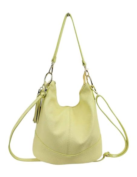 Bolso de hombro de piel con borlas