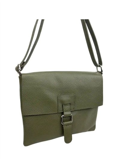 Bolso bandolera de piel con solapa