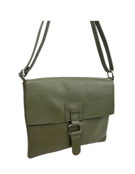 Bolso bandolera de piel con solapa