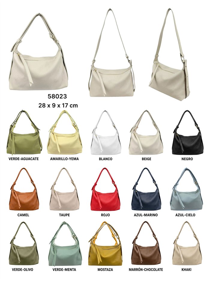 Bolso de hombro de piel multiforma