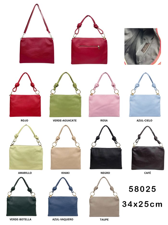 Bolso de hombro de piel detalle nudos
