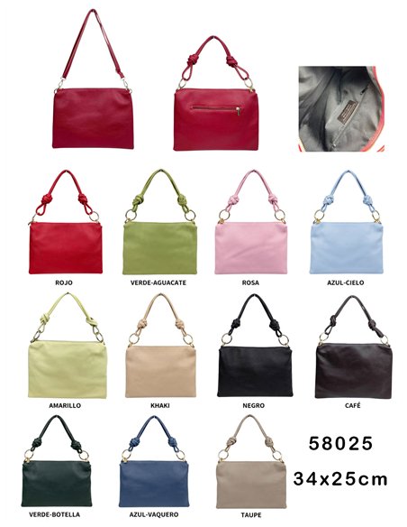 Bolso de hombro de piel detalle nudos