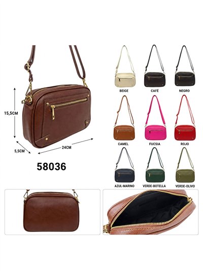 Bolso bandolera de piel con cremallera 2