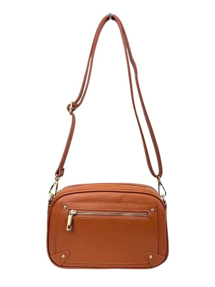 Bolso bandolera de piel con cremallera