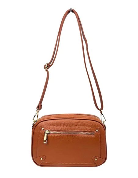 Bolso bandolera de piel con cremallera