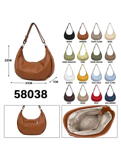 Bolso de hombro media luna de piel 2